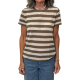 UN - 100% Cashmere T-Shirt | Ecru Thick Stripes