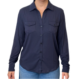 UN - Viscose Button Down Shirt | Marine