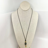 Tahitian Pearl Mid-Length Necklace w/ Gold & Emerald | 26"