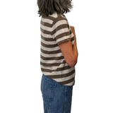 UN - 100% Cashmere T-Shirt | Ecru Thick Stripes