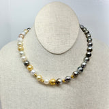 Tahitian & South Sea, Gold & Diamond Choker | 16.5”
