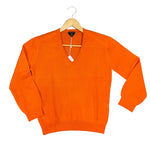 orange v neck sweater
