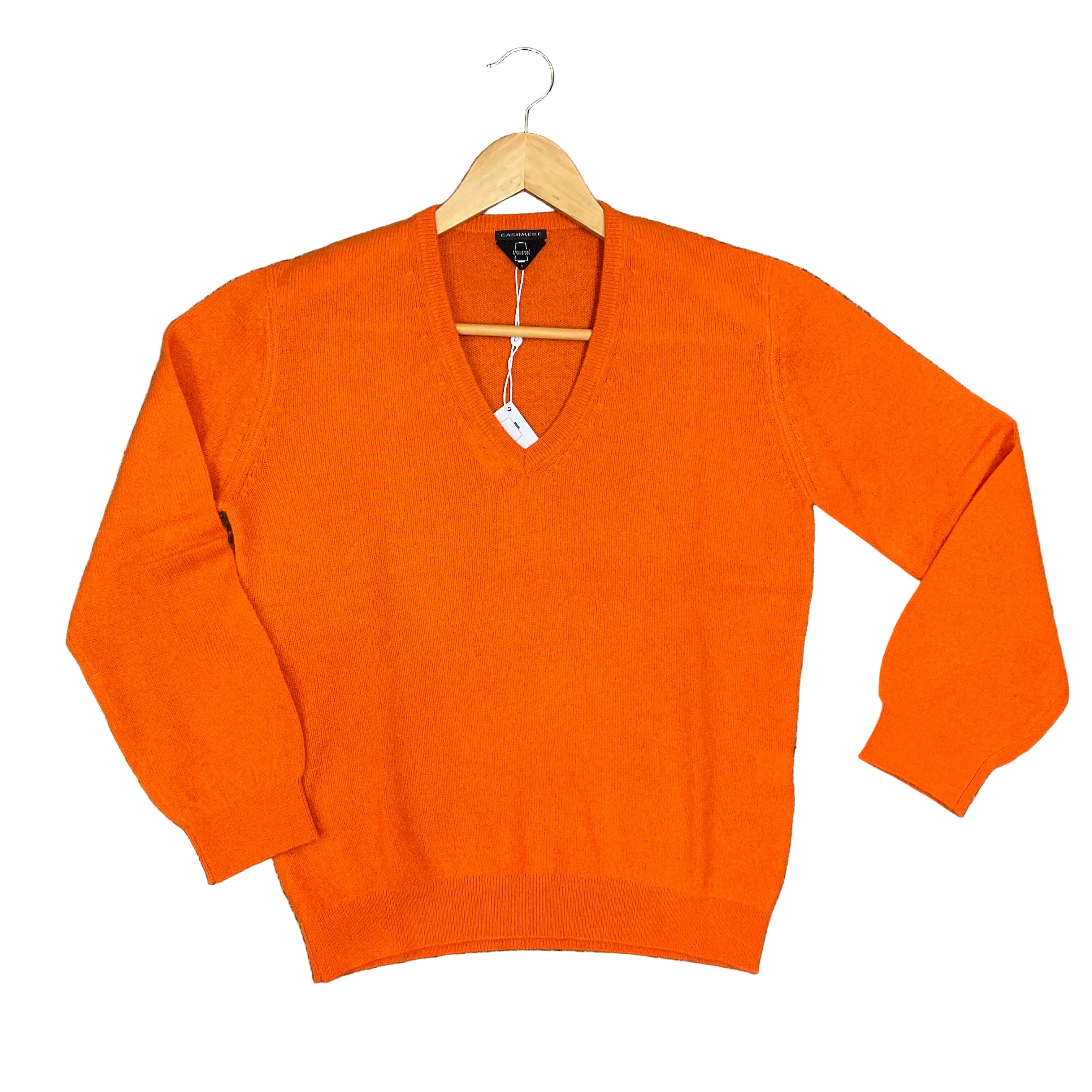 orange v neck sweater
