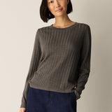 EF - Merino Crew Neck Top | Cobblestone