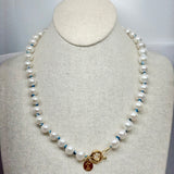Round Freshwater Pearls on Colorful Cord Necklace | 20"