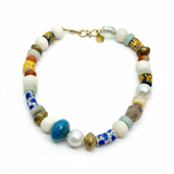 Semi-Precious Stone and Myoka Pearl Necklace | A | 16"