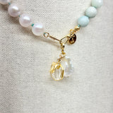 Amazonite w/ Gold Charm Necklace | 16 1/2"