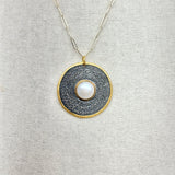 Coin Pendant w/ Large Pearl