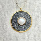 Coin Pendant w/ Large Pearl