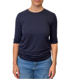 UN - Viscose Elbow Sleeve T-Shirt | Marine