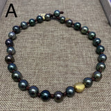 Choker | Tahitian Pearls, 18K Gold Small Nugget | Dark Brown Leather