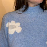 ACL - Flower Sweater | Mock Neck | Light Blue