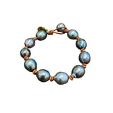 Tahitian Pearls w/ Knots Bracelet | Tan | 7-7.5"