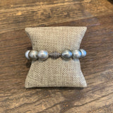 Tahitian Pearls w/ Silver Diamond Finding Bracelet | 8"