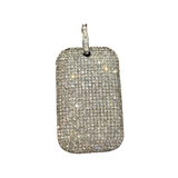 Silver Pave Diamond Tag Pendant