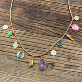 Charm Necklace | Purple Pendant | 25”
