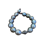 Tahitian Pearls w/ Silver Diamond Finding Bracelet | 8"