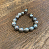 Tahitian Pearls on Leather Bracelet | 7-7.5"