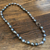 Tahitian & Diamonds in Silk Necklace | 25”