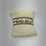 Triple Wrap Tahitian w/ Gold Roundel Bracelet