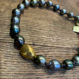 Choker | Tahitian Pearls w/ 18K Gold Large Nugget | 16”