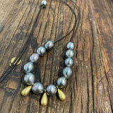 Adjustable | Tahitian Pearls, 18K Gold Teardrops