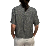 EF - Mandarin Collar Top | Black/White