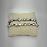 Keshi Pearls w/ 18K Rondell Bracelet