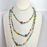 Colorful Beads w/ Tahitian Pearl Necklace