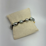 Tahitian Pearls w/ Knots Bracelet | Dark Brown | 7-7.5"