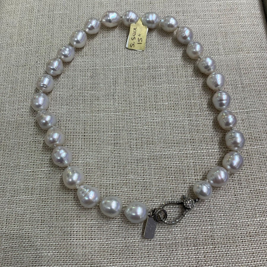 Choker | South Sea Pearls on Silk | 15
