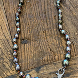 Necklace | Tahitians Pearls on Colorful Thread w/ Diamond Clasp | 24”