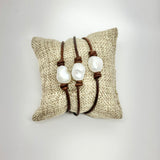 Single Pearl on Leather Bracelet