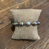 Tahitian Pearls w/ Knots Bracelet | Tan | 7-7.5"