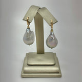 Kate | 14k Huggy Earrings | Grey
