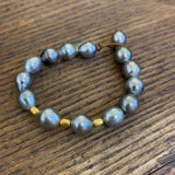 Tahitian Pearls w/ Gold Rondels Bracelet | 7"