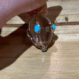 Pendant | 18K Gold, Crystal & Turquoise