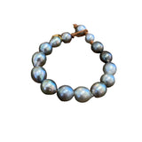 Tahitian Pearls Tan Leather Bracelet | 7.5-8"