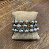 Tahitian Pearls w/ Knots Bracelet | Tan | 7-7.5"
