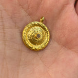 Gold & Diamond Disc Pendant