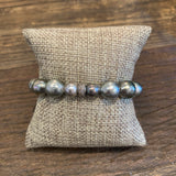 Tahitian Pearls w/ Silver Diamond Rondel Bracelet | 7.5"