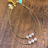 Necklace | Edison Pearls on Metallic Cord