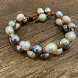 Tahitian & South Sea Pearls Macramé Style Bracelet | 7.5-8.5"