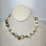 South Sea & Tahitian Pearls, Gold & Silver Pave Diamond Diamond Choker | 17”