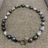 Choker | Tahitian Pearls with Diamond Clasp | 16.5”