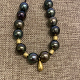 Adjustable | Tahitian Pearls, 18K Gold Teardrop & Rondels