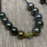 Adjustable | Tahitian Pearls, 18K Gold & Turquoise