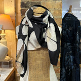 DN - Daisy Silk Scarf | Black Beige