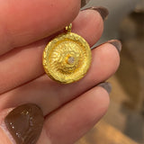 Gold & Diamond Disc Pendant