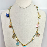 Evil Eye Charm Necklace | D | Blue | 24"